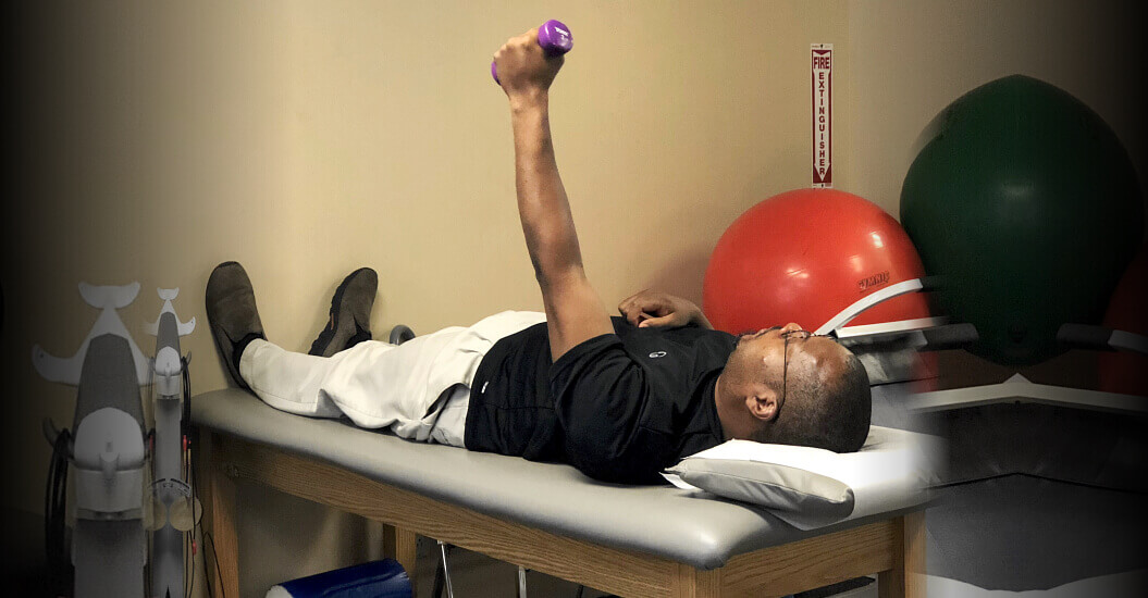 a man exercising